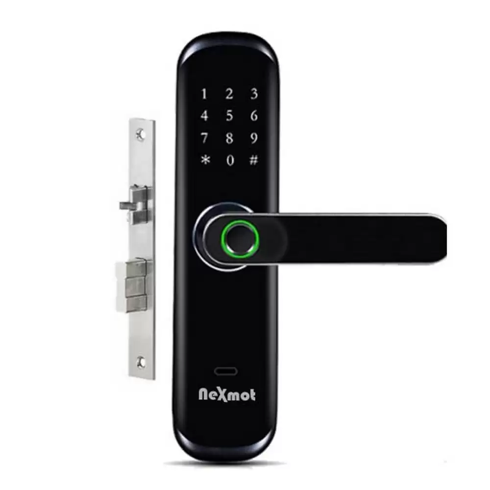 Nexmot NX Curve Rose Gold Smart Door Lock With RFID, Pin, Code, Key, Fingerprint and WiFi Gateway Sold Seperately- Black