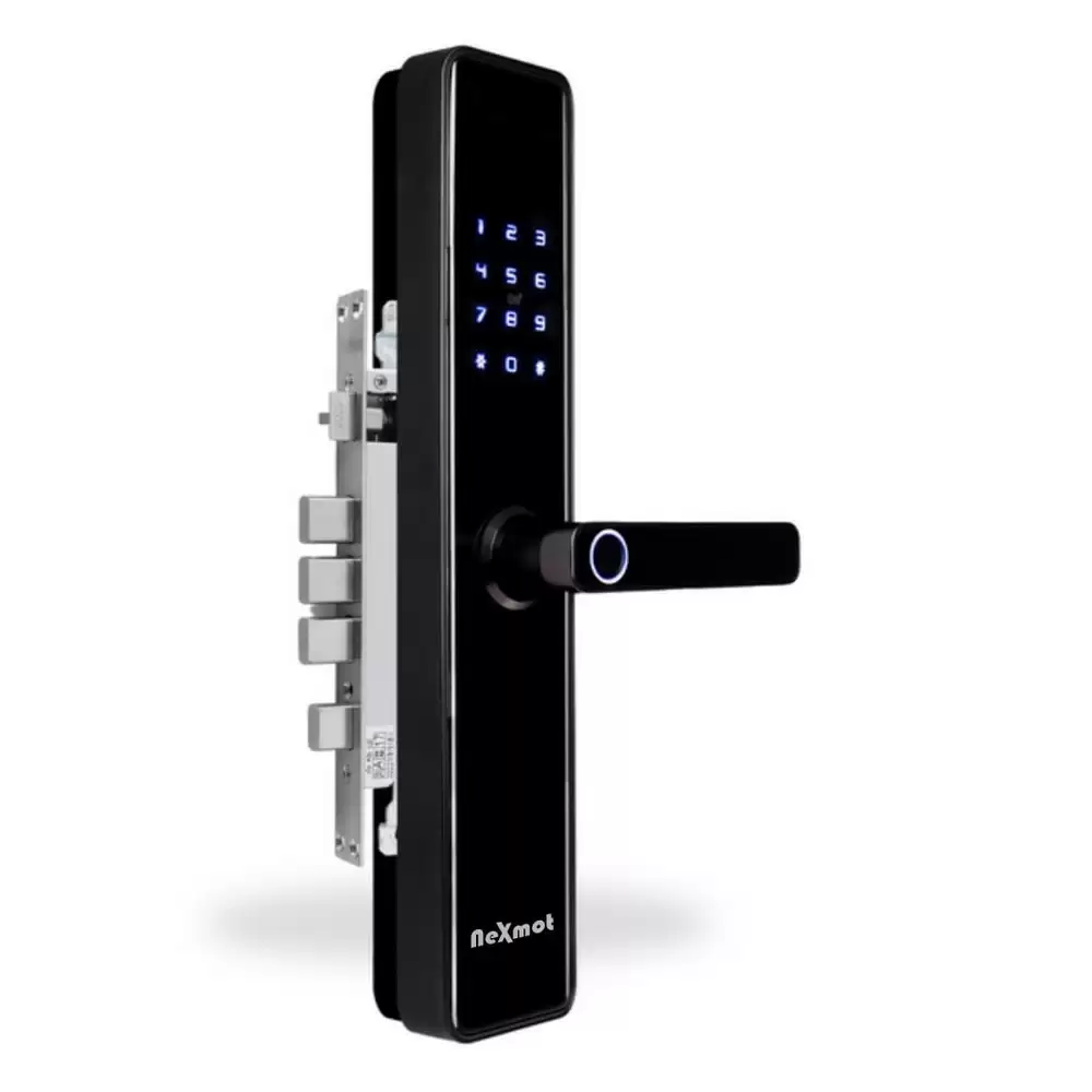 Nexmot NX Curve Smart Door Lock With RFID, Pin, Bluetooth, Key, Fingerprint- Black