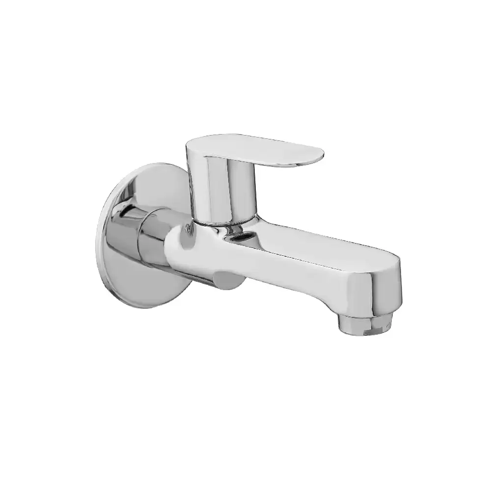 Aquee Opel Brass Long Bib Cock with Flange - Chrome