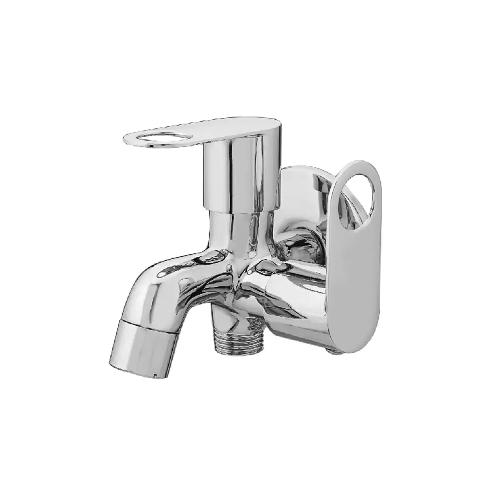 Aquee Oreo 2 Way Bib Cock Tap with Flange - Chrome