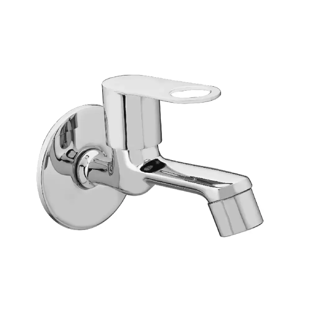 Aquee Oreo Long Body Bib Cock with Flange - Chrome