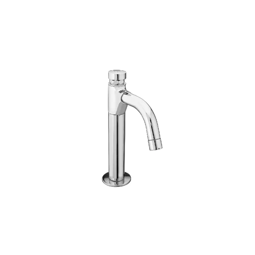 Aquee Pressmatic High Neck Push Pillar Cock - Polished Chrome