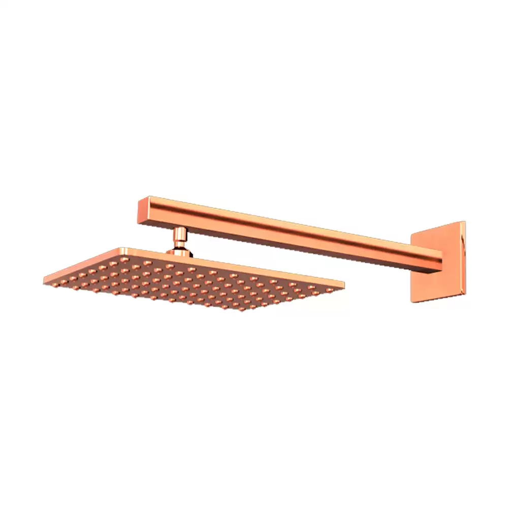 Aquee Square 8 X 8 Inch Shower with Arm - Rose Gold