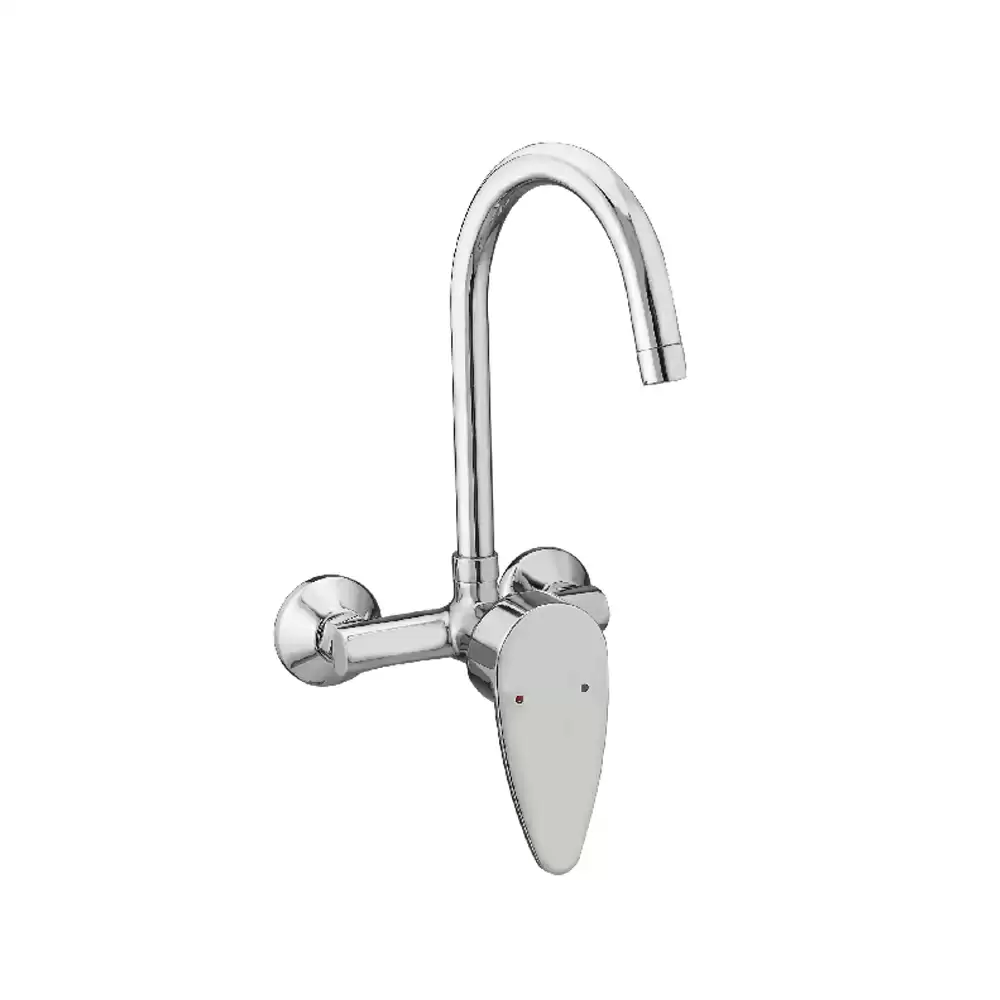 Aquee Wignet Wall Mounted Brass Sink Mixer 35 mm - Chrome