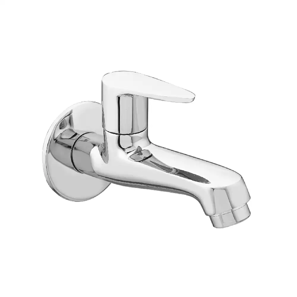 Aquee Wignet Long Body Brass Bib Cock with Flange - Chrome