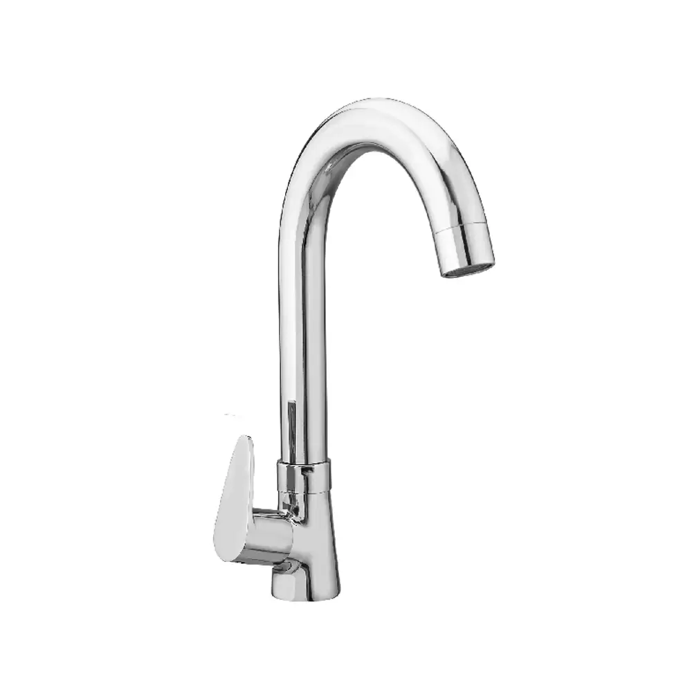 Aquee Wignet Swan Neck Single Lever Sink Brass Cock - Chrome