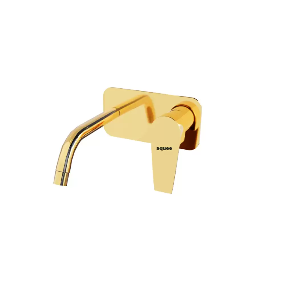 Aquee Aria Single Lever Wall Mount Basin Mixer Exposed Part - Gold