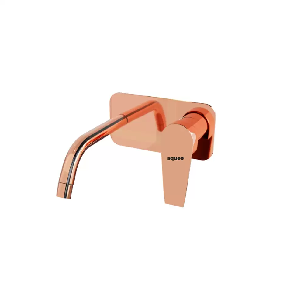 Aquee Aria Single Lever Wall Mount Basin Mixer Exposed Part - Rose Gold