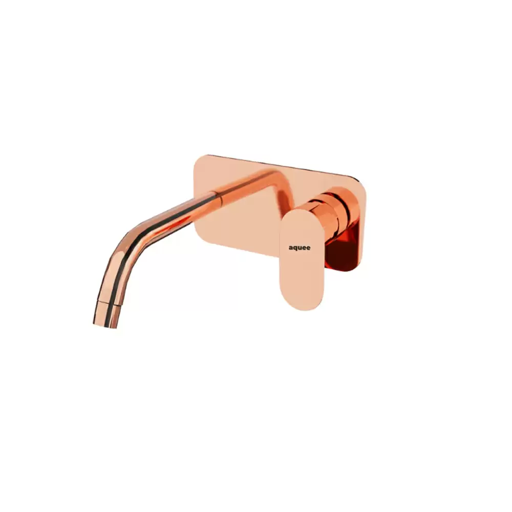 Aquee Opel Single Lever Wall Mount Basin Mixer Exposed Part - Rose Gold