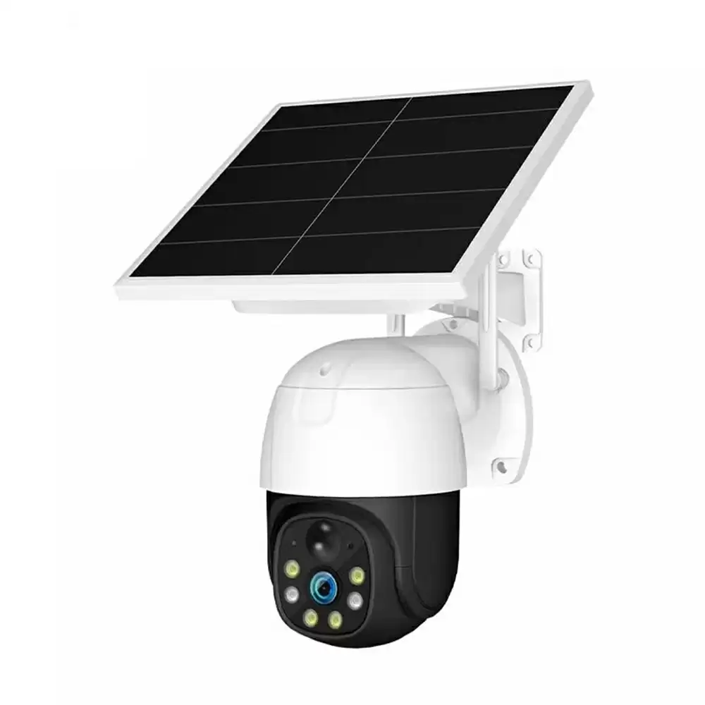 Ausha Wireless Solar Powered CCTV Camera with Colour Night Vision & Smart Human Motion Detection - White