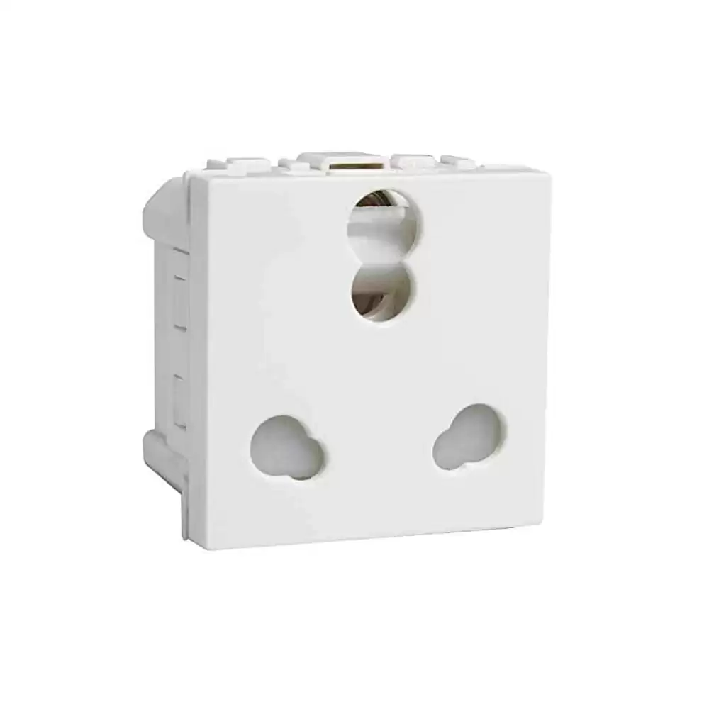 Havells Coral 3 Pin 6 Amp Shuttered Socket - White