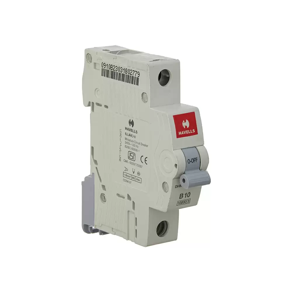 Havells Single Pole 10 Amp Mcb - White