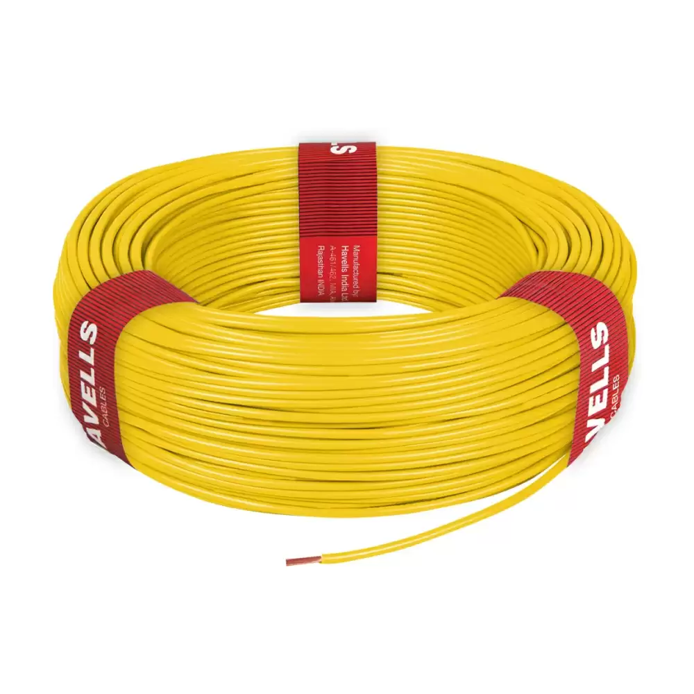 Havells Lifeline FR-LSH 1 Sq mm Electrical Wires, 200 Meter - Yellow