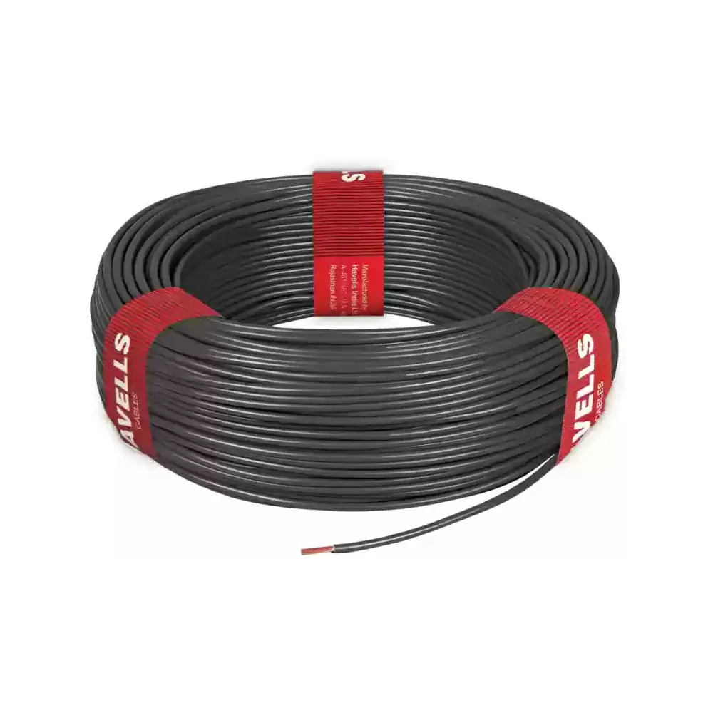 Havells Lifeline FR-LSH 1 Sq mm Electrical Wires, 200 Meter - Black