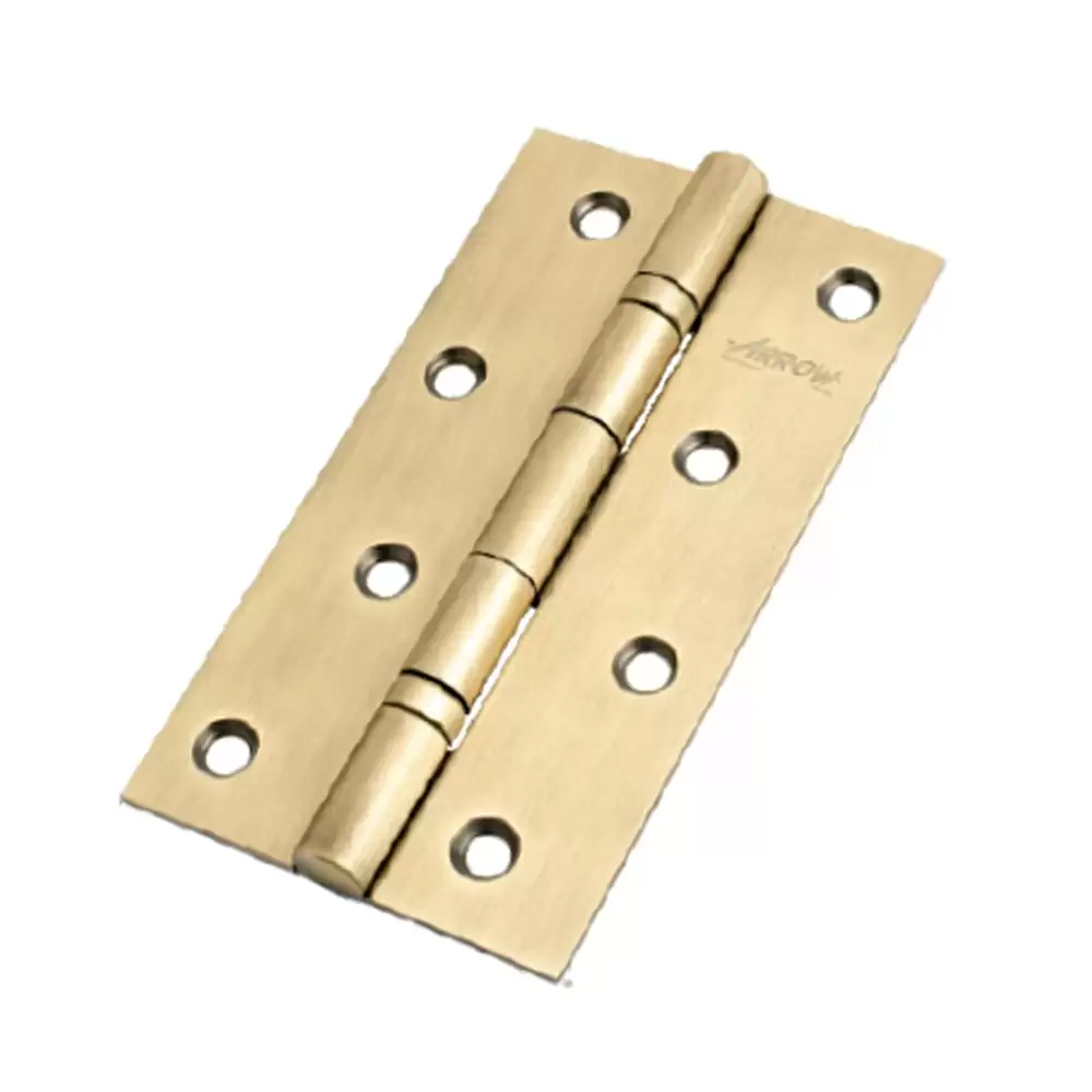 Arrow By Jolly Stainless Steel 202 Electroplated Welded Butt Hinge (L) 4 Inch X 12 Gauge - Matt PVD Gold Finish