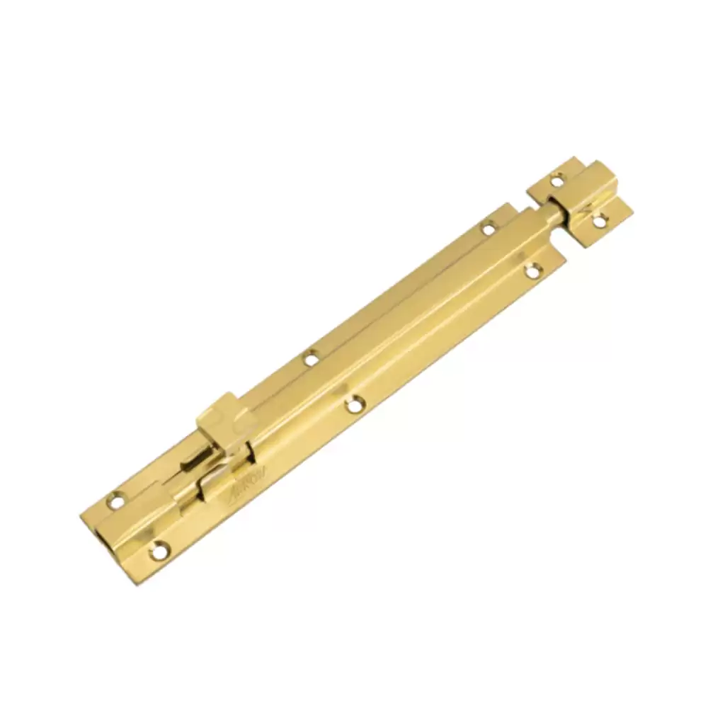 Arrow By Jolly Quad Stainless Steel 202 10 mm Rod Square Tower Bolt - 6 Inch (PVD Gold Finish)