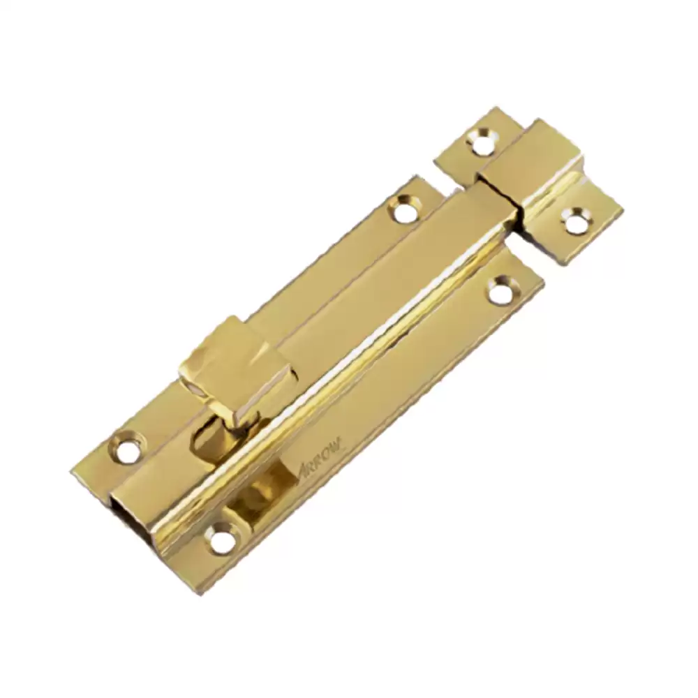 Arrow By Jolly Cubix Stainless Steel 202 Baby Latch Tower Bolt - 100 mm (PVD Gold Finish)