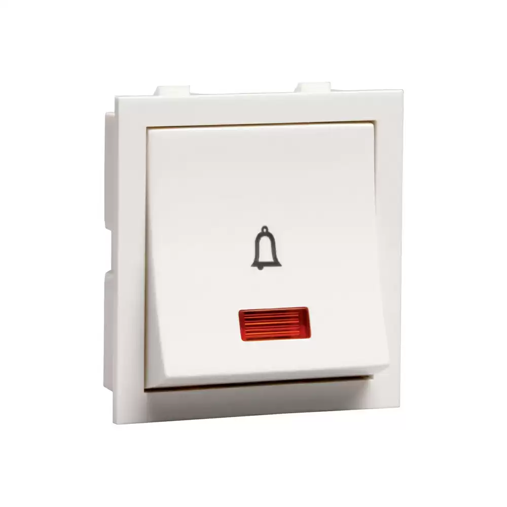 Havells Thames 10 AX Mega Bell Push Switch with Indicator - White