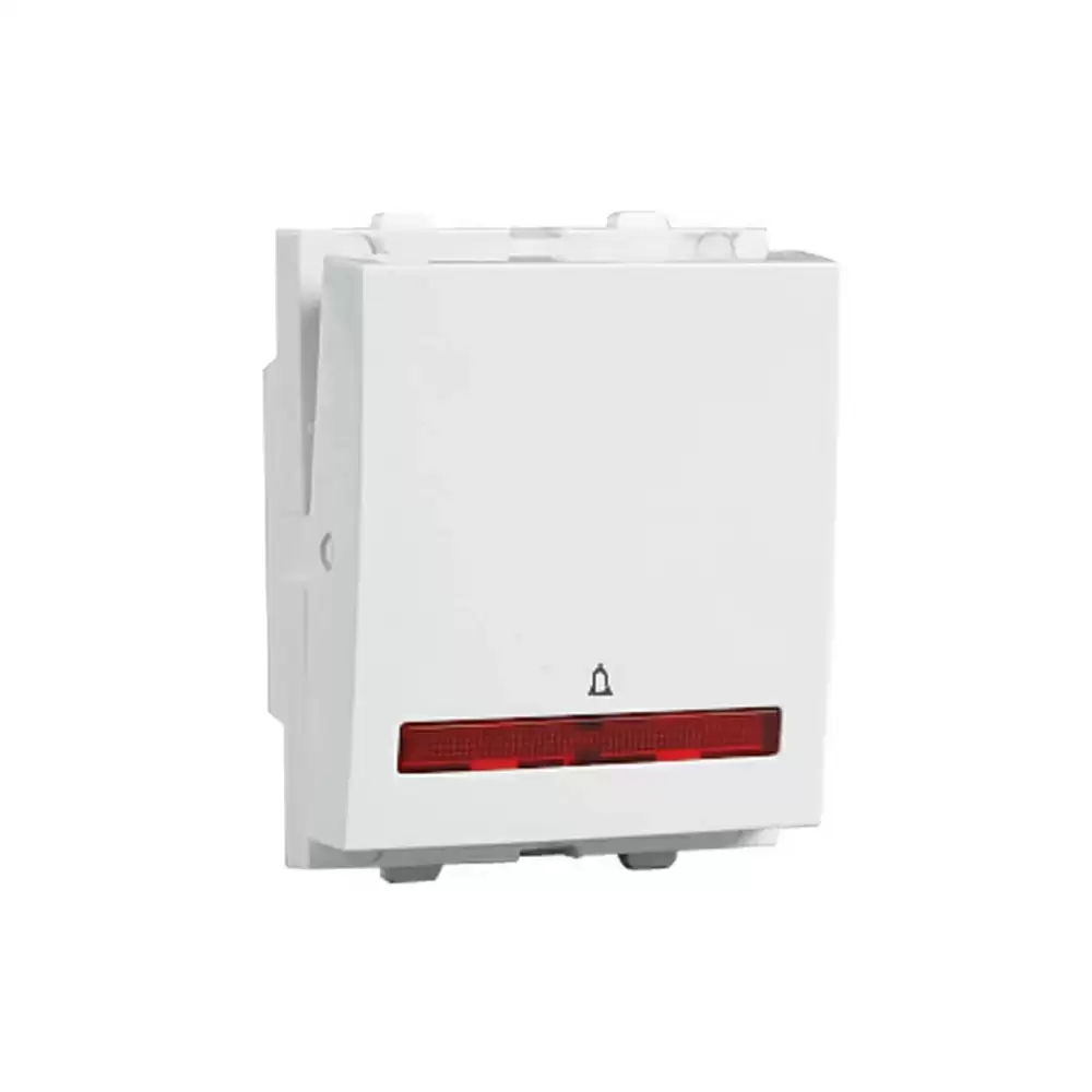 Havells Verona 10 Amp 1 Way Mega Bell Push Switch with Indicator - White