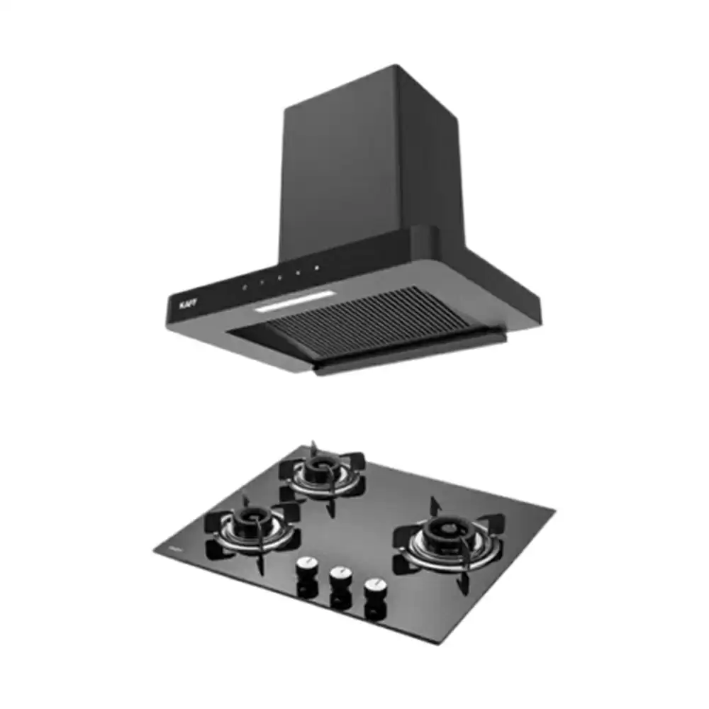 Kaff XPRO 60 (Filterless, 60 cm) Kitchen Chimney & HBR 604A (4 Burner, 60 cm) Auto Ignition Built in Hob - Combo