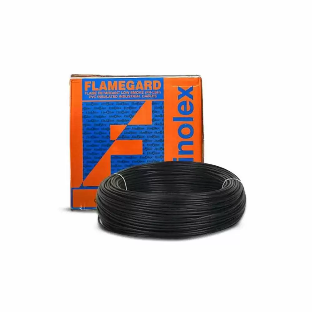 Finolex Flamegard 4.00 Sq.mm FR-LSH Electric Wire, 180 Meter - Black