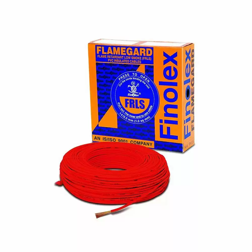 Finolex Flamegard 4.00 Sq.mm FR-LSH Electric Wire, 180 Meter - Red