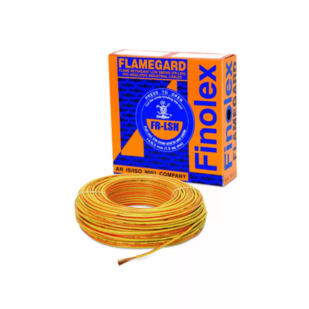 Finolex Flamegard 4.00 Sq.mm FR-LSH Electric Wire, 180 Meter - Yellow