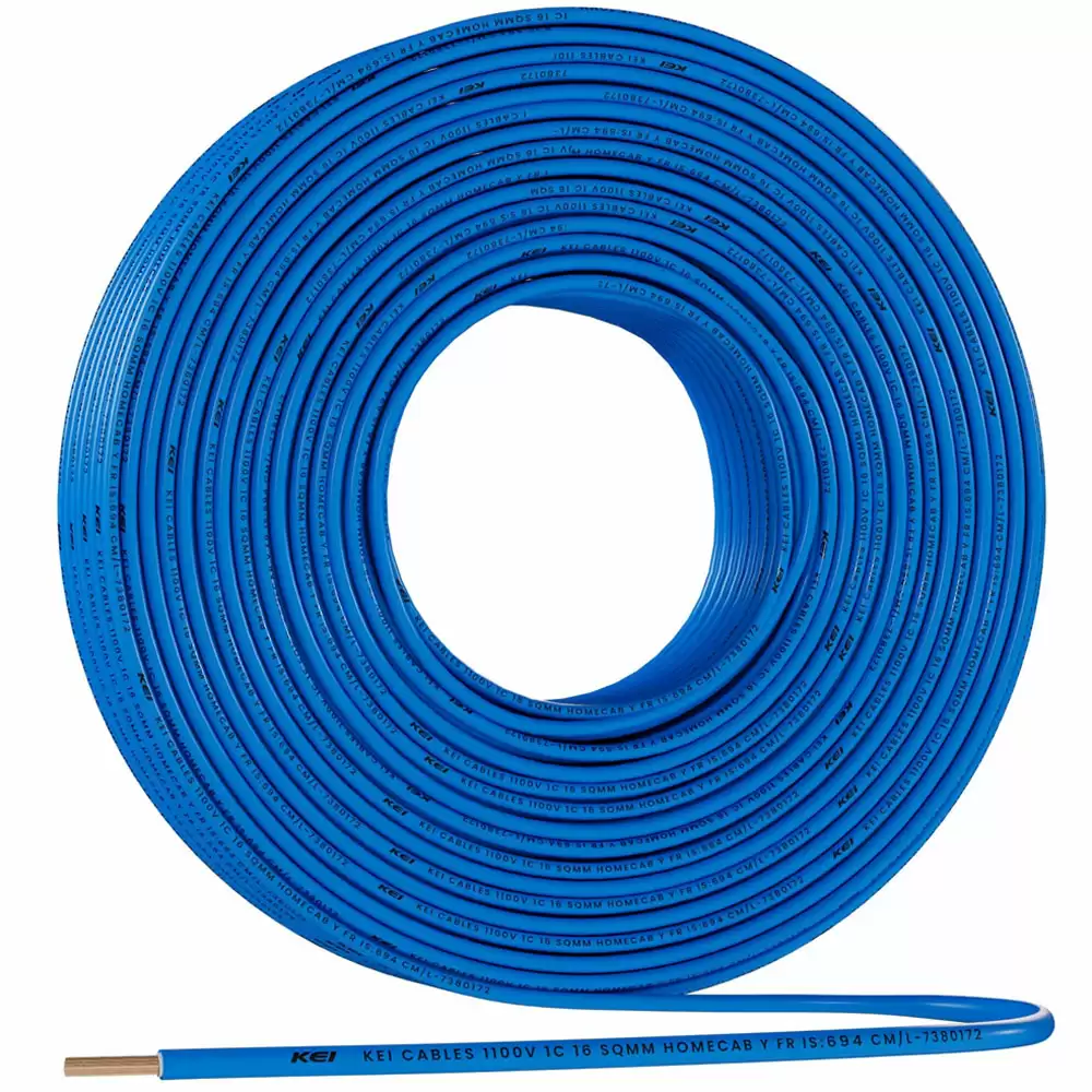 KEI 4 Sq.mm FRLSH Conflame Electrical wire - 200 Meter (Blue)