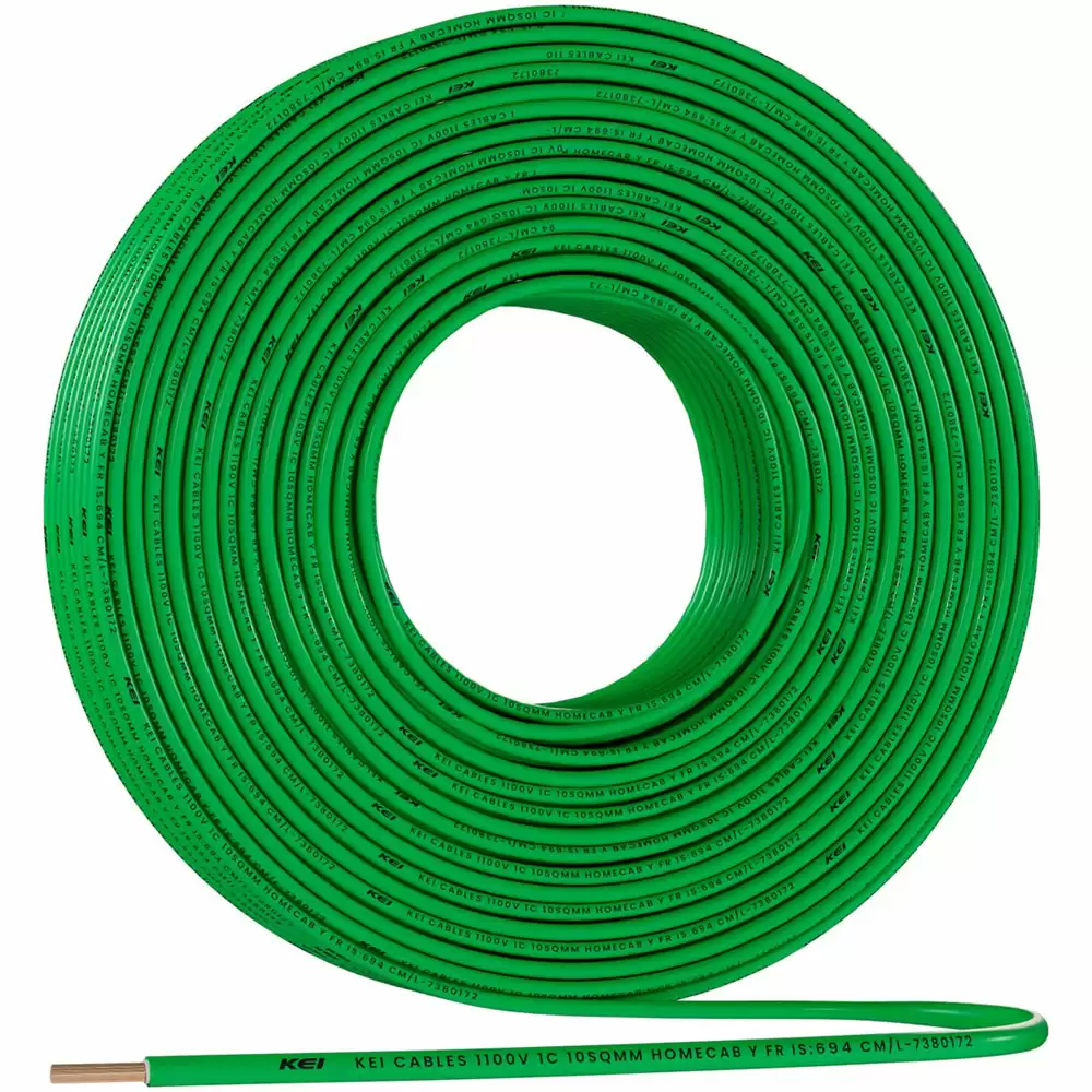 KEI 0.75 Sq.mm FRLSH Conflame Electrical wire - 300 Meter (Green)