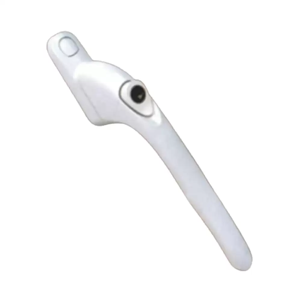 (Pack of 100) Push Button Handle with Key for uPVC Casement Windows - McCoy PBHK-1 - White - McCoy 8M