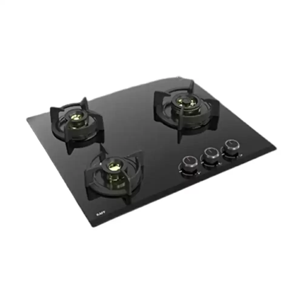 Kaff ASF603 60 cm 3 Burner Auto Ignition Glass Top Built in Hob - Black