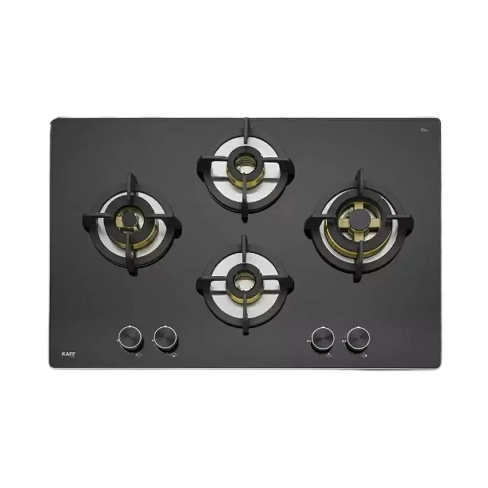 Kaff BLH 784 Full Brass High Efficiency Burners With Flame Failure Device, Auto Ignition And Metal Knobs, Built-in Hob (4 Burner)