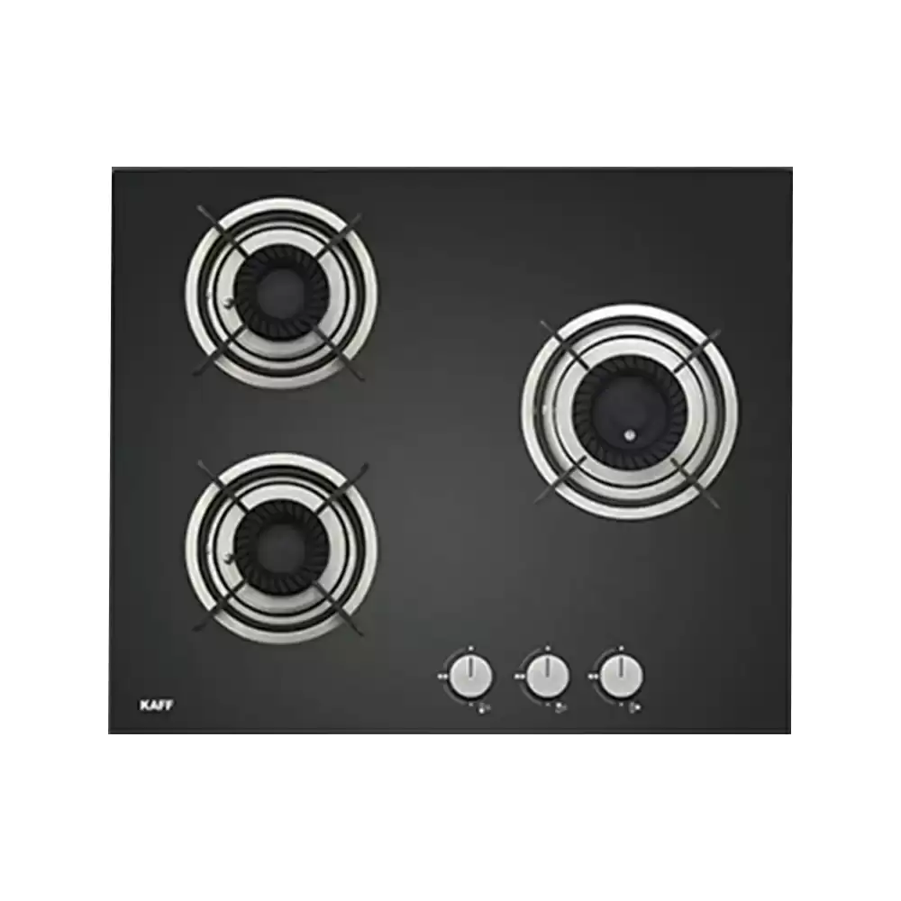 Kaff CRH 603 Black Coated Tornado Style Built-in Hob (3 Burners)