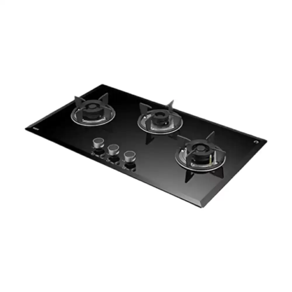 Kaff FBB 783 Three Burner With Stainless Steel Drip Tray Built-in Hob - 78 cm, Black Finish