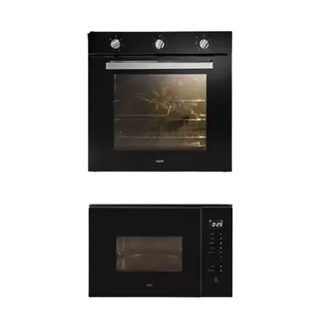 Kaff KOV 73MRFT (Rotary Knob Control, 73 L) Built-In Oven & KMW HN 6-BLK (Touch Control, 28 L) Built-In Microwave - Combo