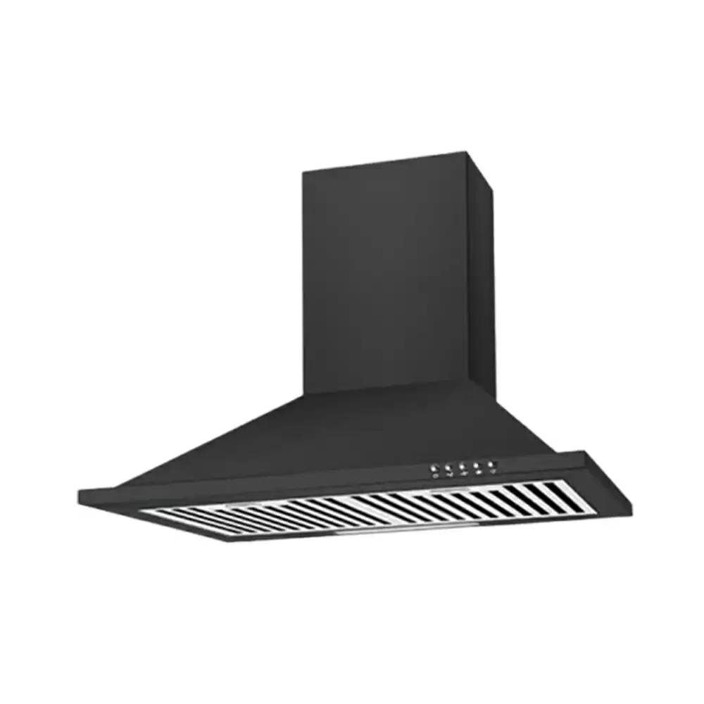 Kaff MELL60B 60 cm Heavy Duty Baffle Filter Wall Mounted Kitchen Chimney, Suction Capacity 1025 m³/h (Matte Black)