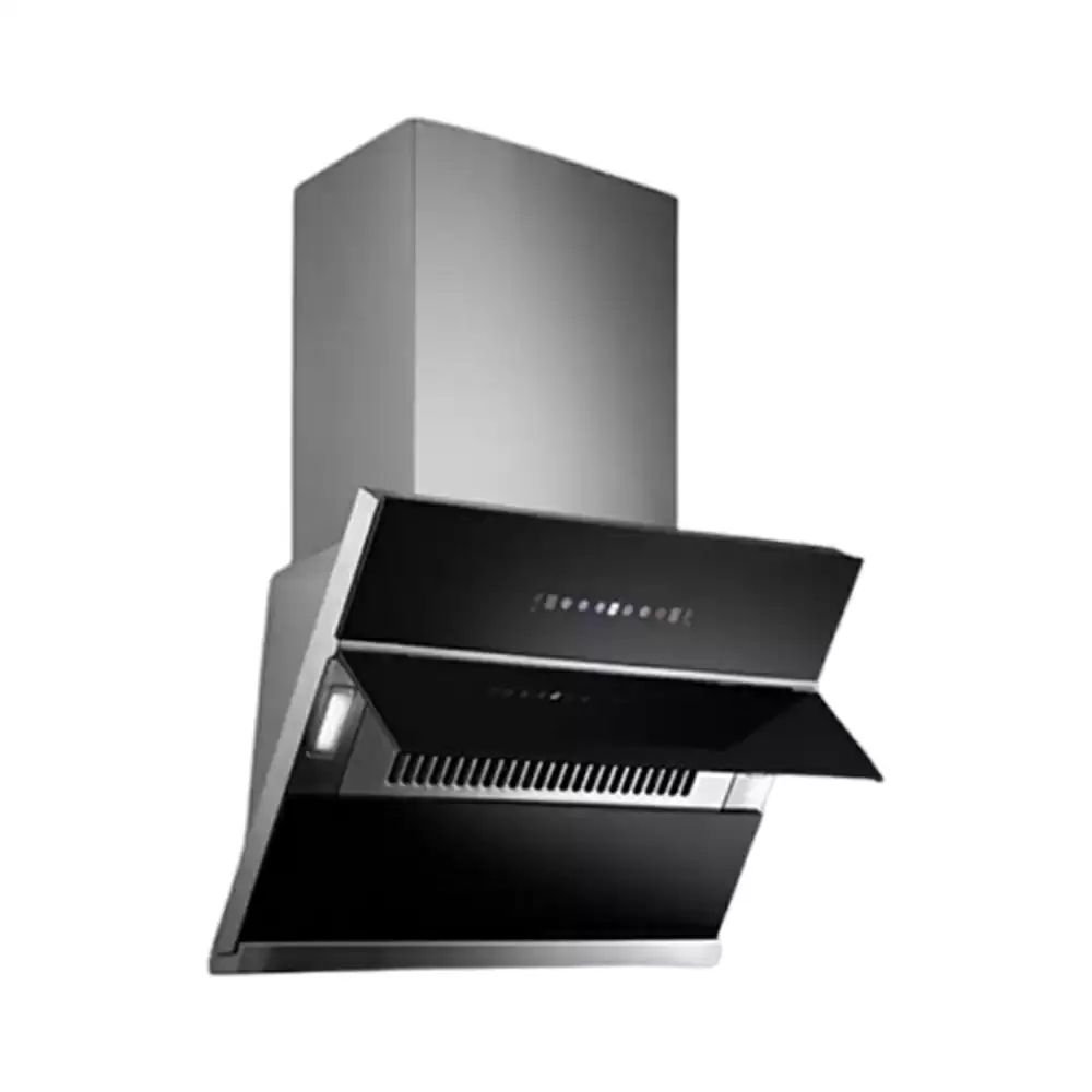 Kaff NOBELO TX DHC 90 cm Dry Heat Auto Clean Filterless Wall Mounted Kitchen Chimney, Suction Capacity 670 +670 m3/h (Black)