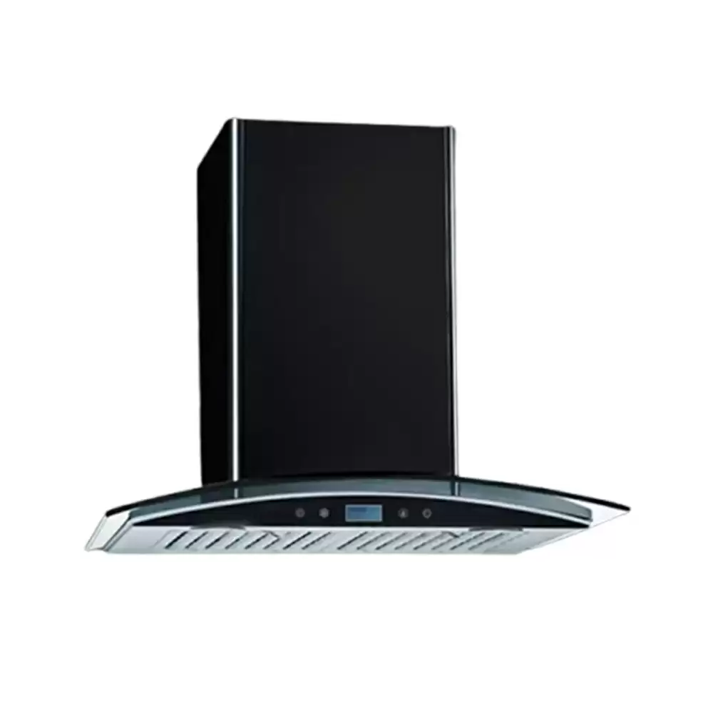 Kaff OPEC TX DHC 60 cm Dry Heat Auto Clean Baffle Filter Curved Glass Kitchen Chimney, Suction Capacity 1180 m³/h - Black