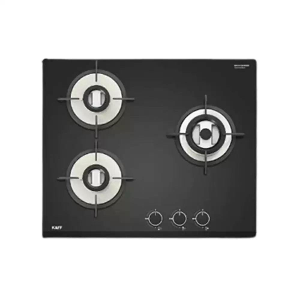 Kaff VRH 603X 60 cm 3 Brass Burner Auto Ignition Built-in Hob - Black