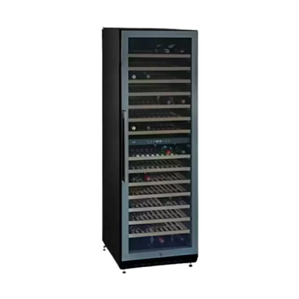 Kaff WC418DZ 171 Bottles Dual Zone Touch Control Free Standing Wine Cooler (Inner Glass With UV Protection), Black