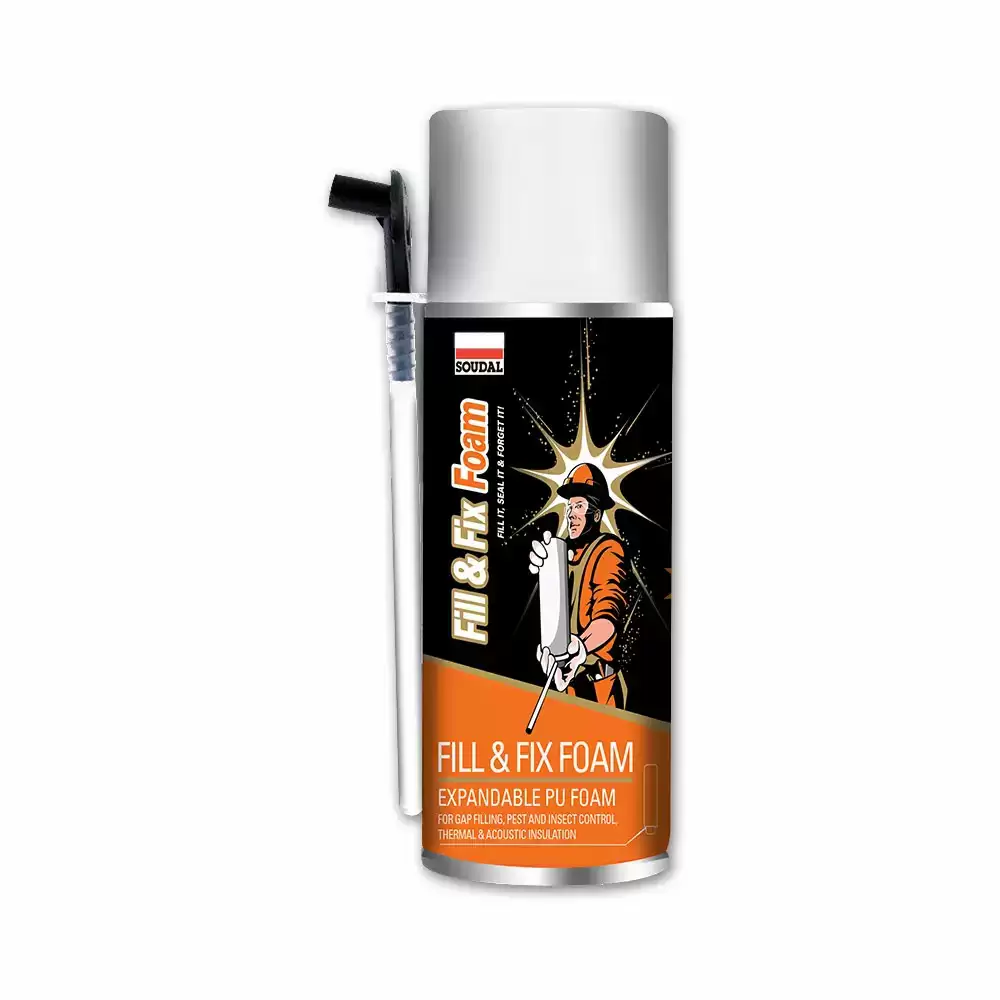 Soudal Fill & Fix Spray Mini Expandable PU Foam - Champagne (300 ml)