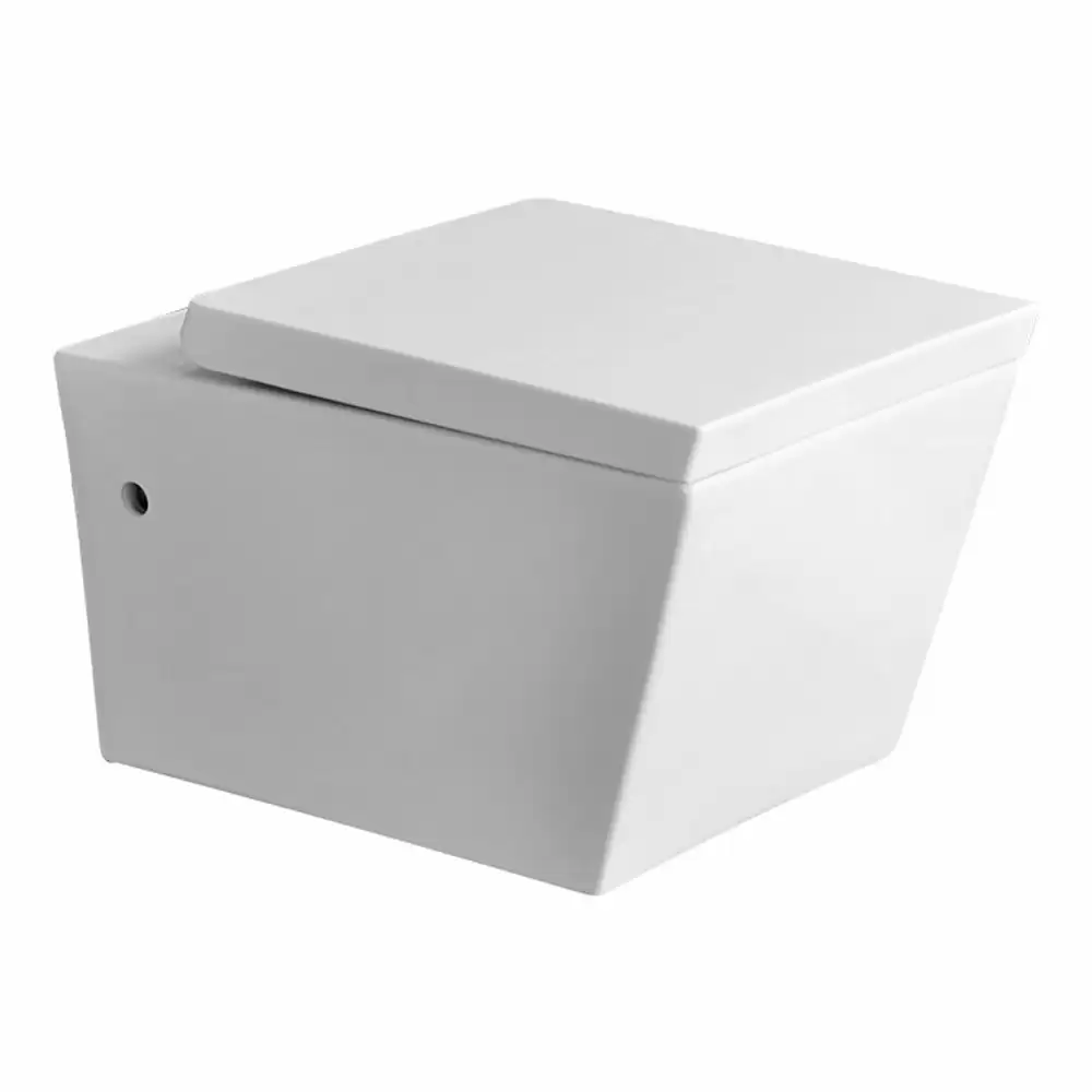 Cera Senator Aesthetic Edge P-Trap Wall Hung Commode with Duroplast Soft Close Seat Cover- Snow White