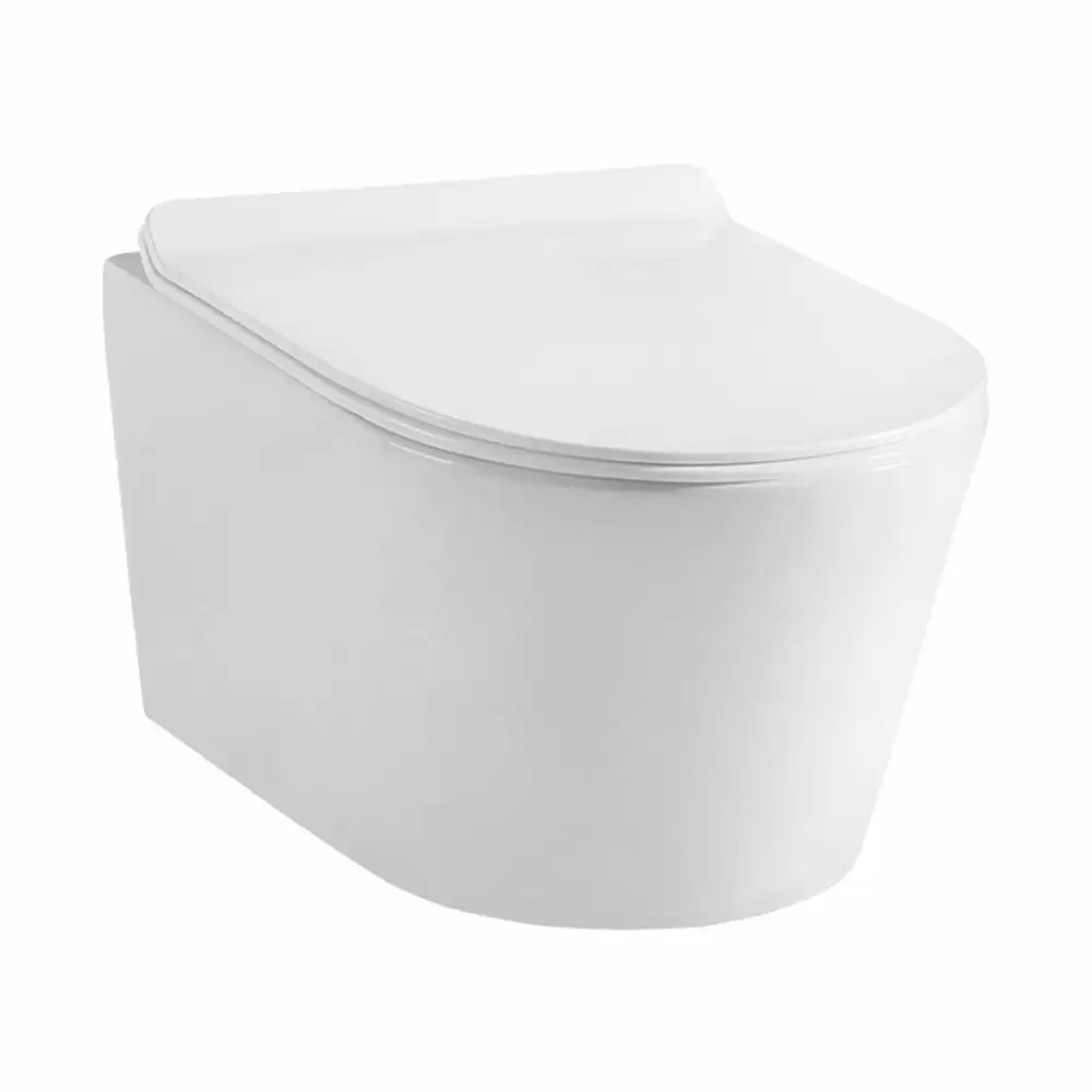 Cera Senator Sean Rimless Wall Hung Commode with Duroplast Soft Close Seat Cover - Snow White