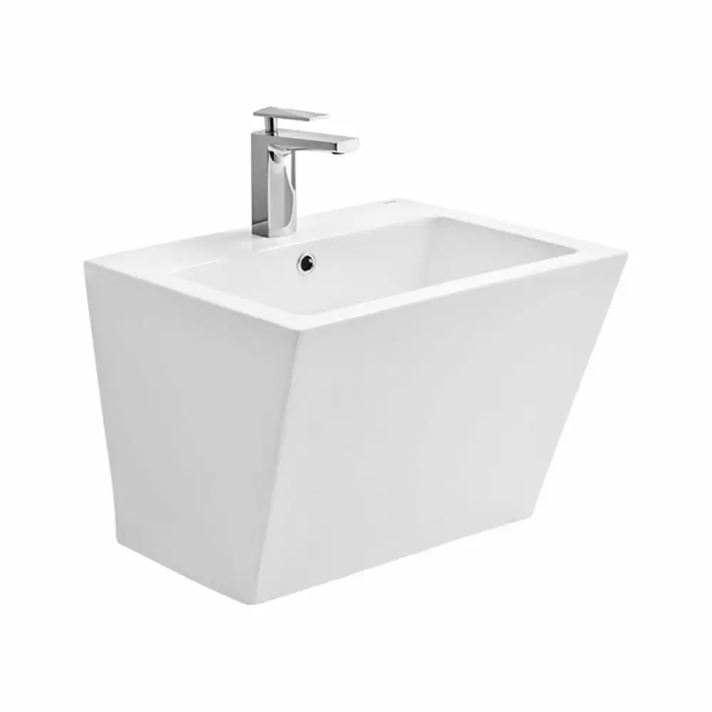 Cera Senator Sterling Wall Hung Wash Basin with Integrated Half Pedestal - Snow White