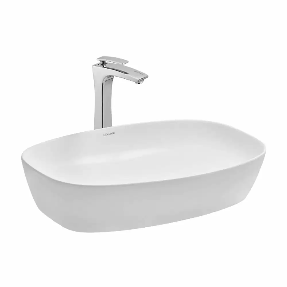 Cera Senator Serenade Thin Rim Tabletop Wash Basin - Snow White (600 x 380 x 140 mm)