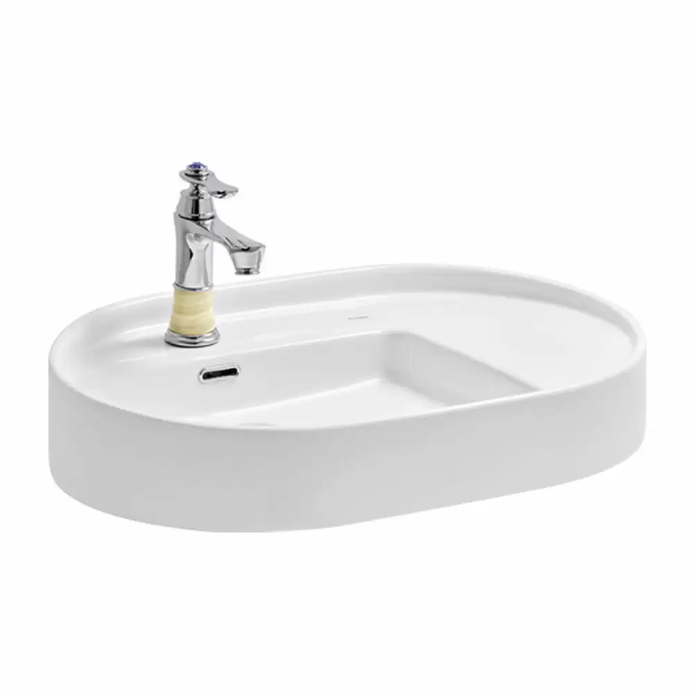 Cera Senator Saxon Tabletop Wash Basin with Pop-up Drainer - Snow White