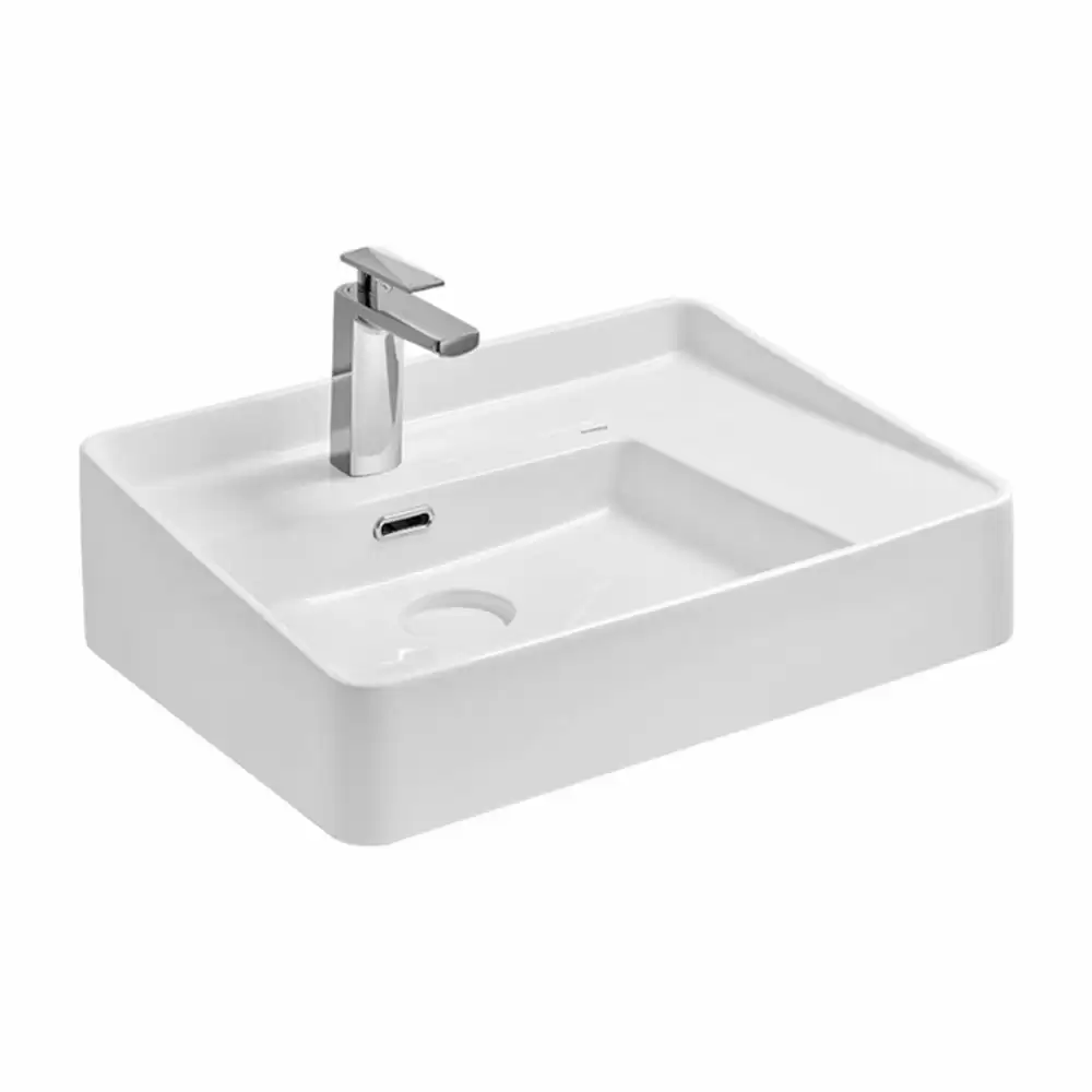 Cera Senator Sterling Tabletop Wash Basin with Pop-up Drainer - Snow White