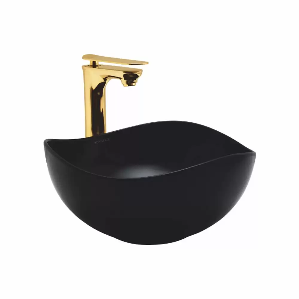 Cera Senator Fiamma Compact Thin Rim Tabletop Wash Basin - Matte Black