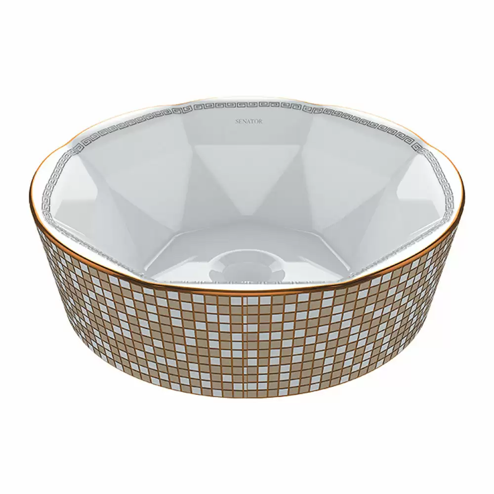 Cera Senator Solar Tabletop Wash Basin - Gold