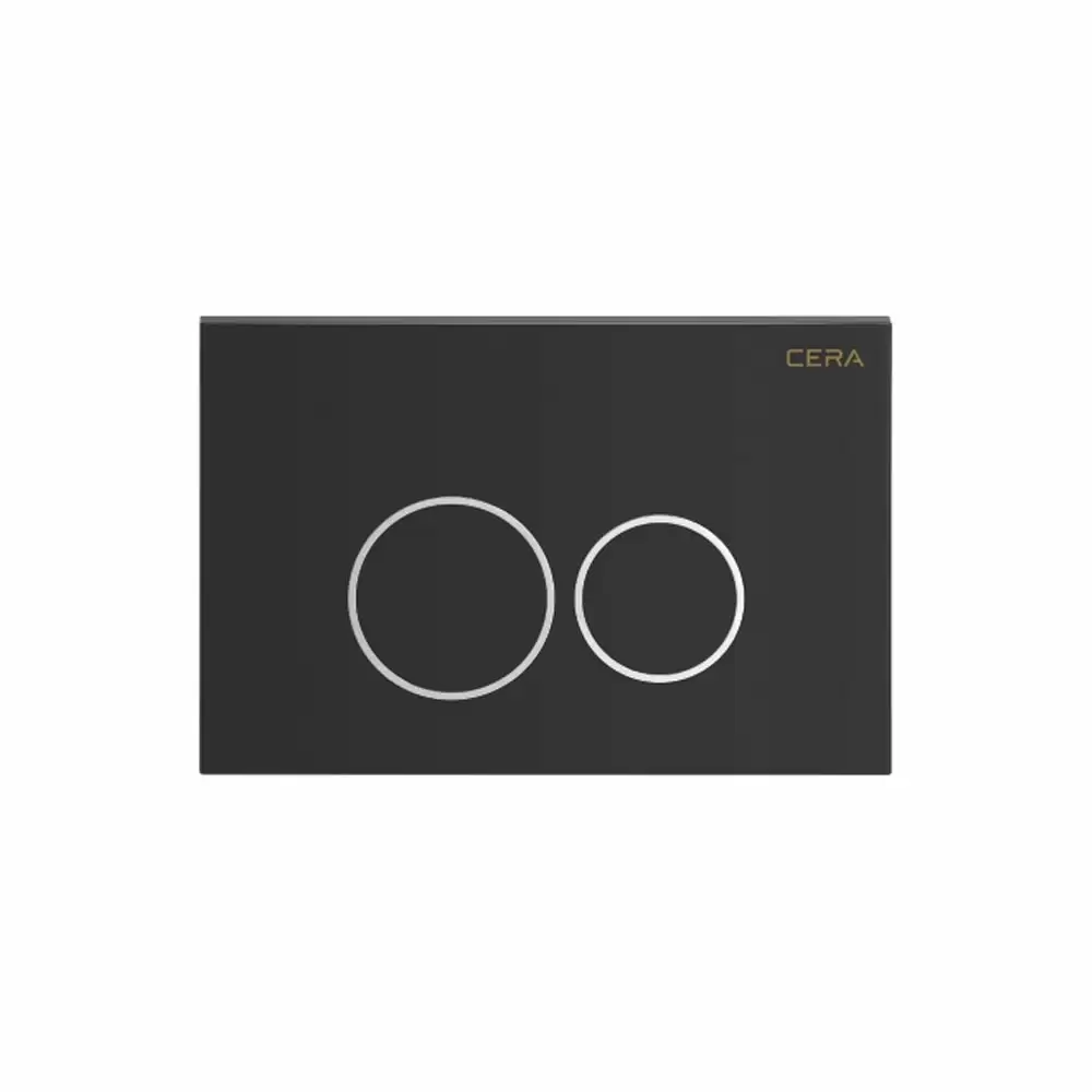 Cera Lustre Q Type Flush Plate - Matte Black